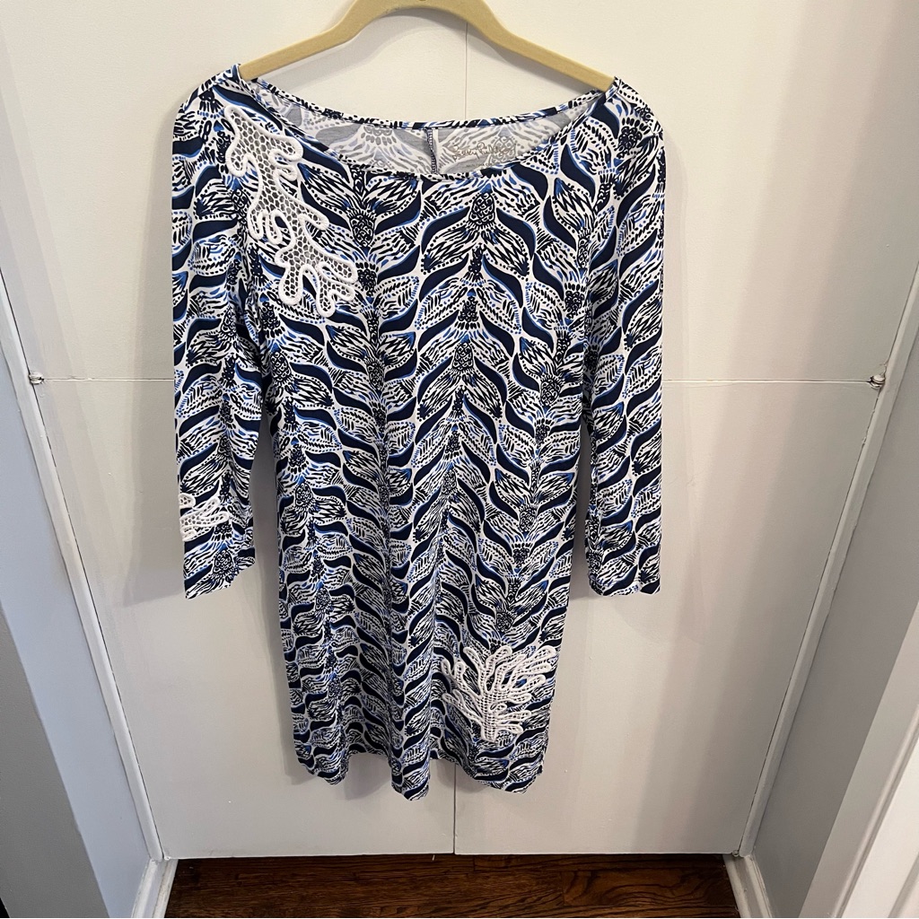 Lilly Pulitzer 3/4 Sleeve Round Neck Dress